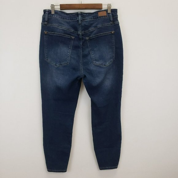 Judy Blue Womens Skinny Fit Mid Seam Stitch Jeans Size 14 Faded Dark Wash Denim - Picture 2 of 9